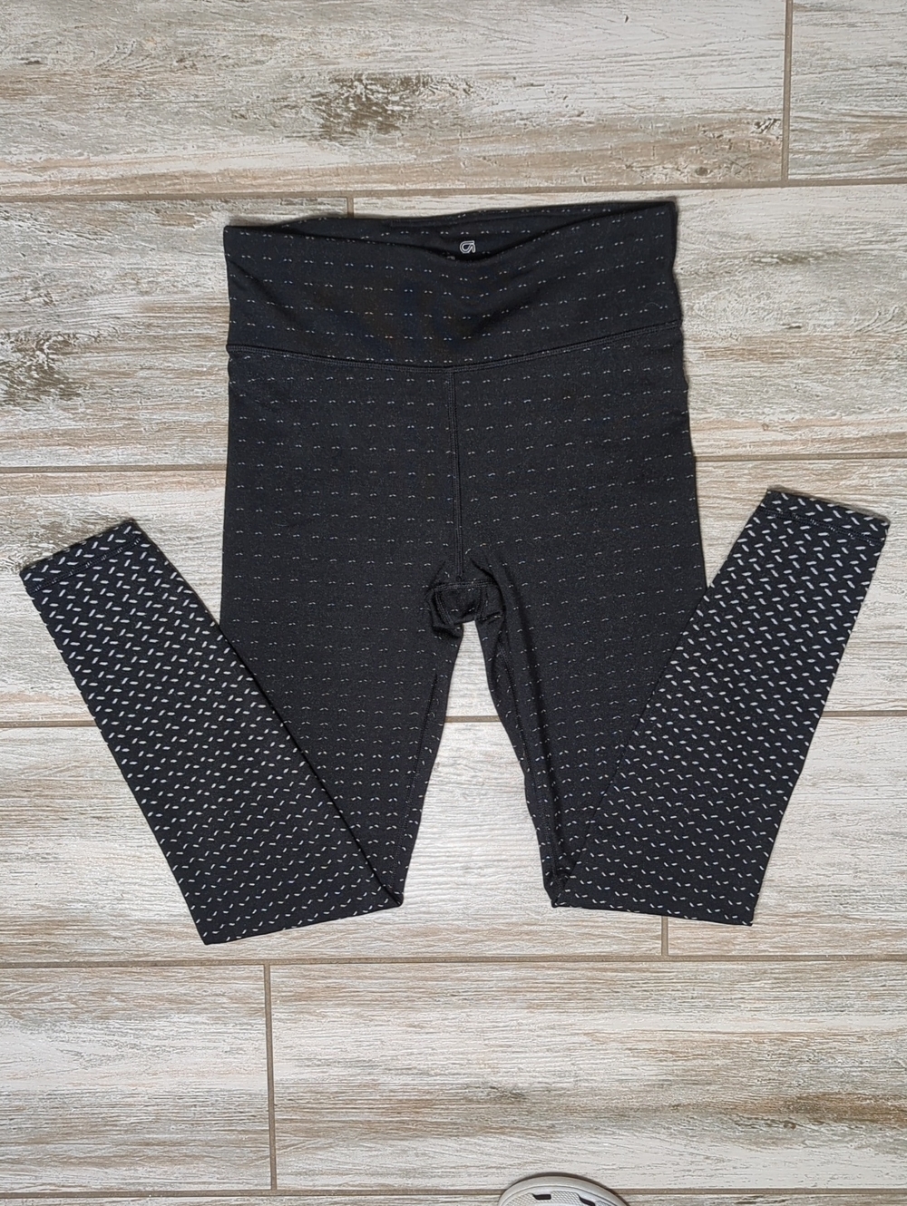 GapFit High Rise Patterned Leggings Black Small Tall